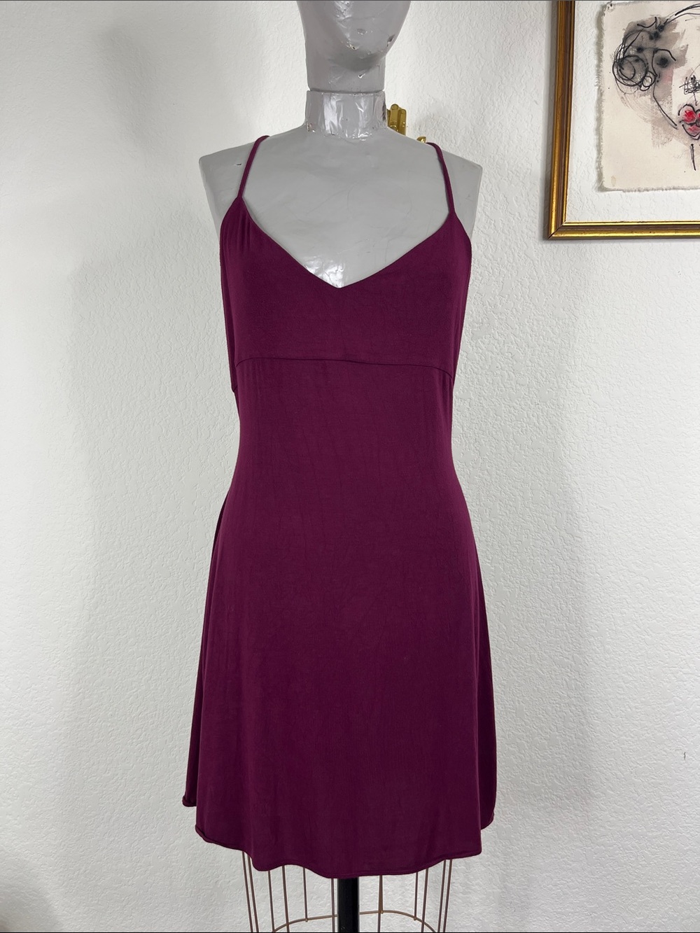 Victoria's Secret Heavenly Lipstick Modal Lace Mini Slip Cut Out Mini Chamise